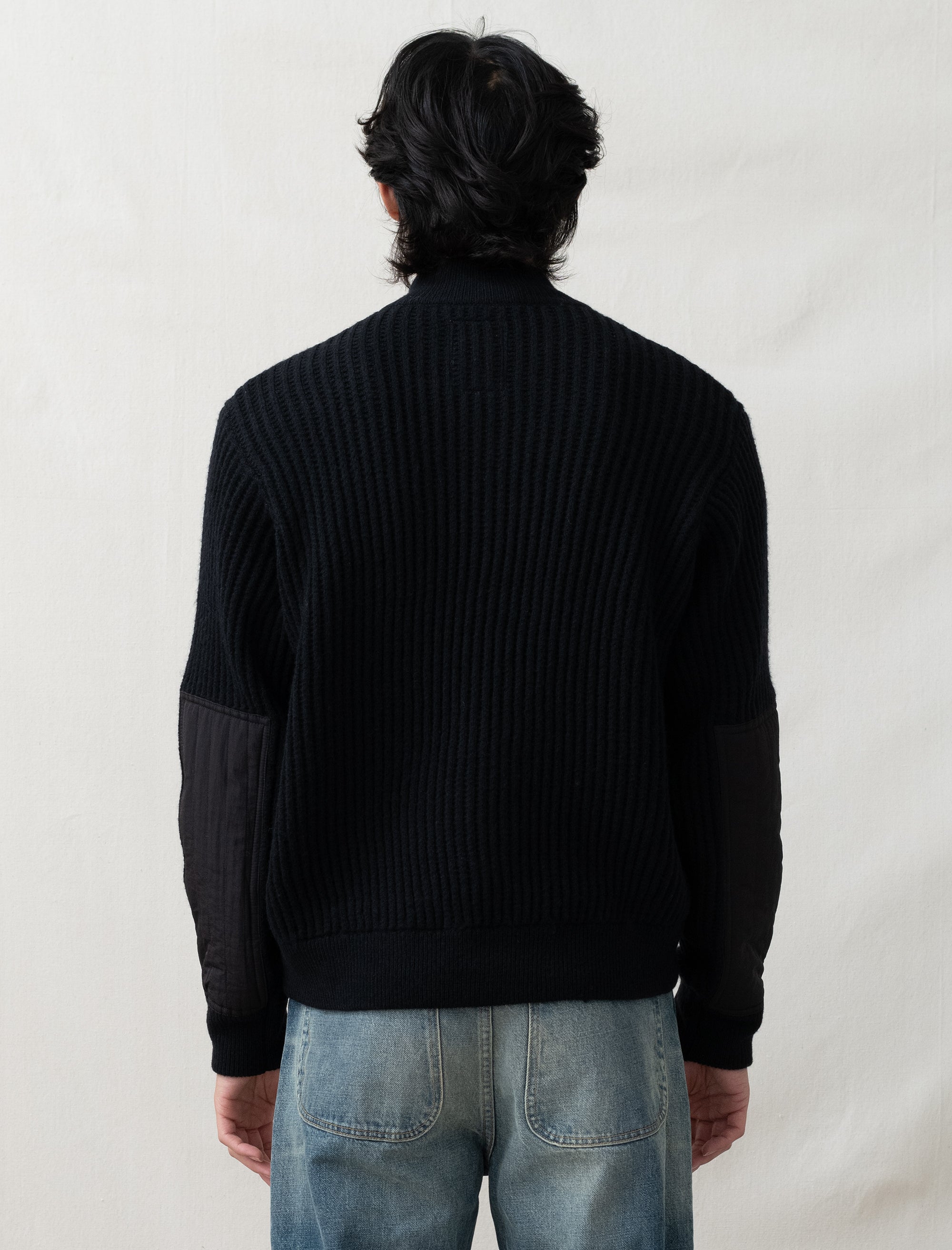  - Lambs Wool Zip Sweater (Black)