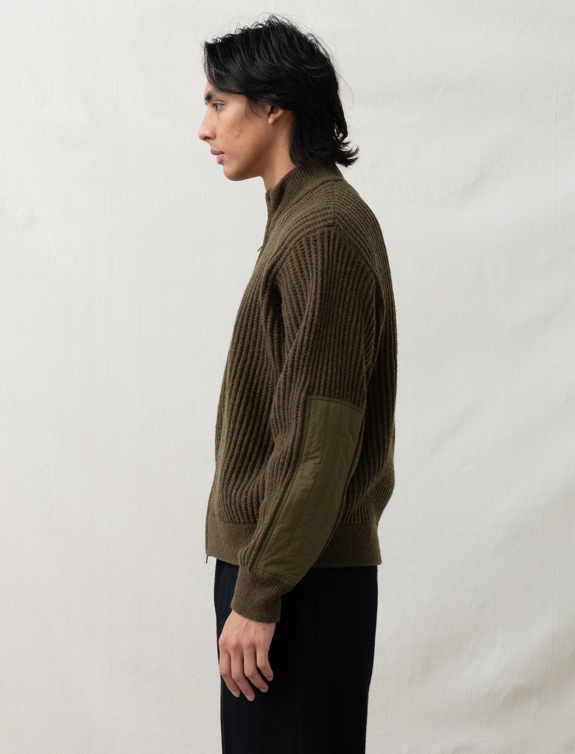  - Lambs Wool Zip Sweater (Green)