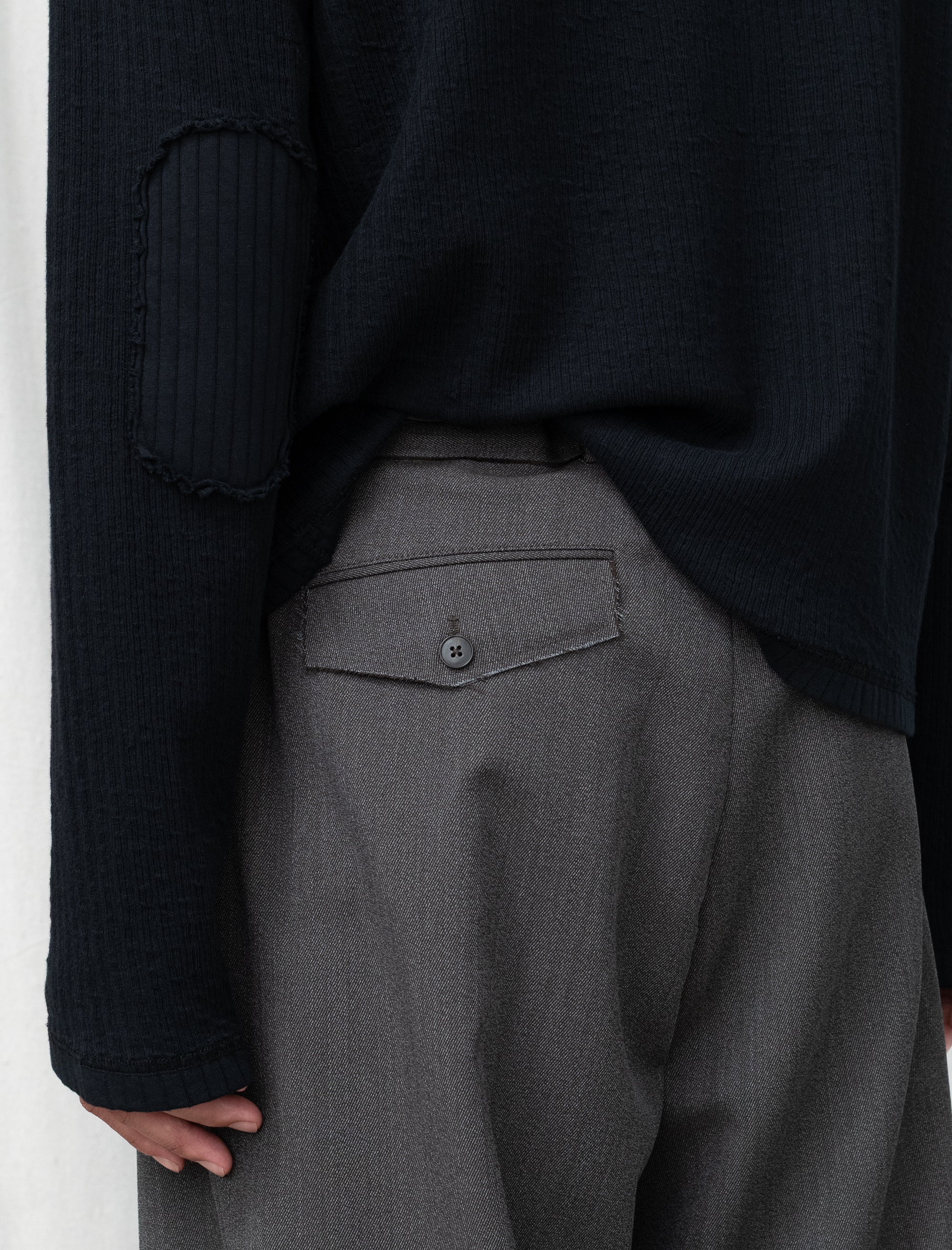 Patch Trousers (Taupe Wool Twill)