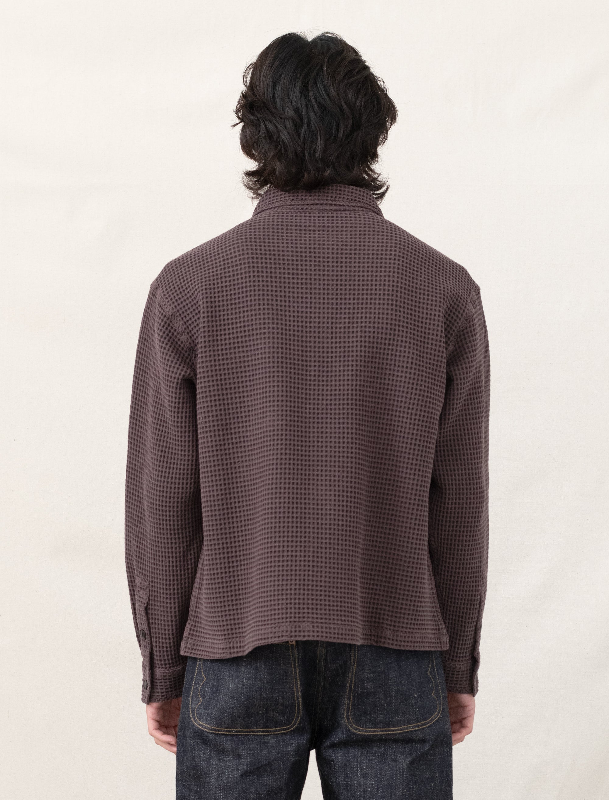 Waffle Button Front Shirt (Chocolate)