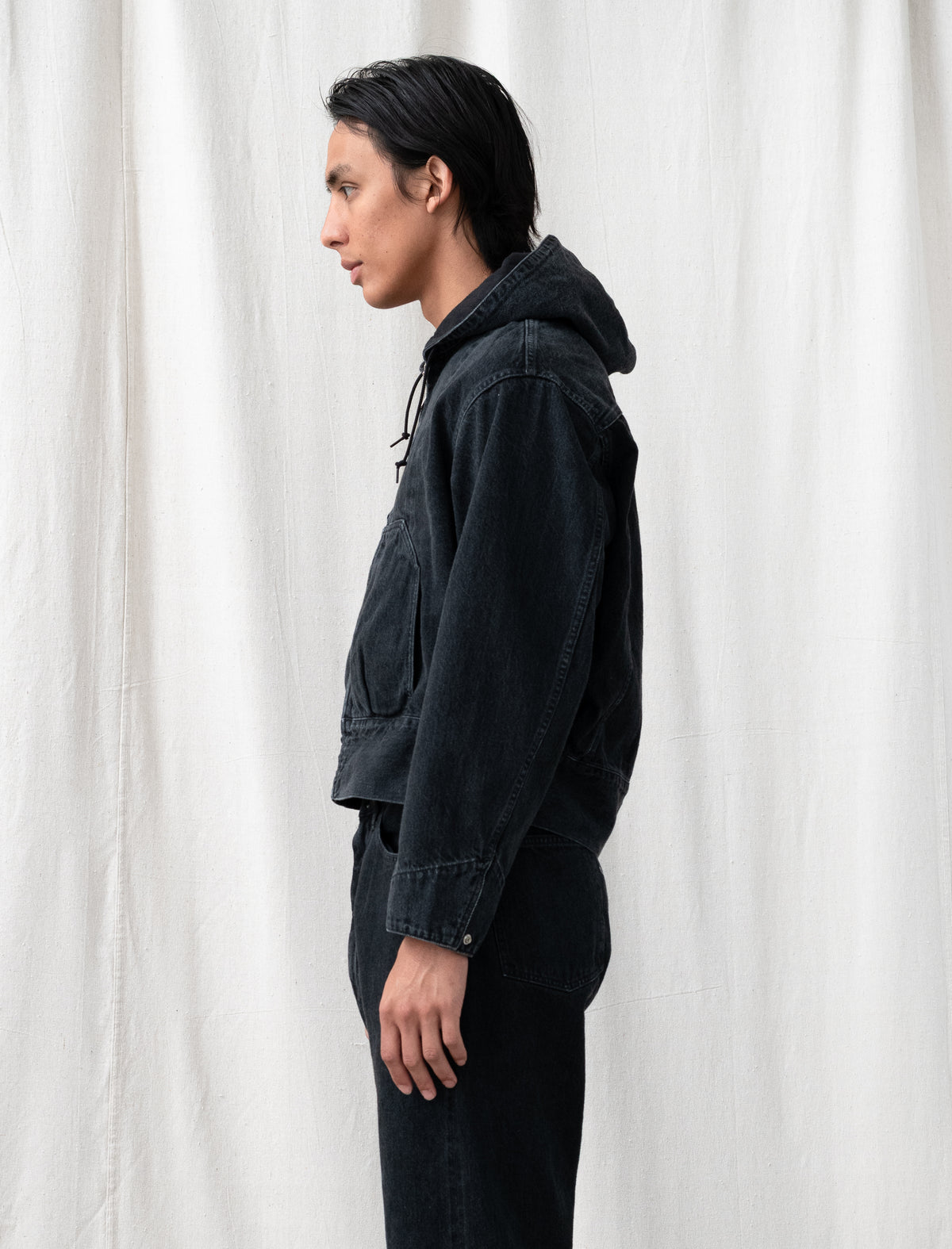 LW-C Hooded Denim Blouson (Faded Black Hand Fade)