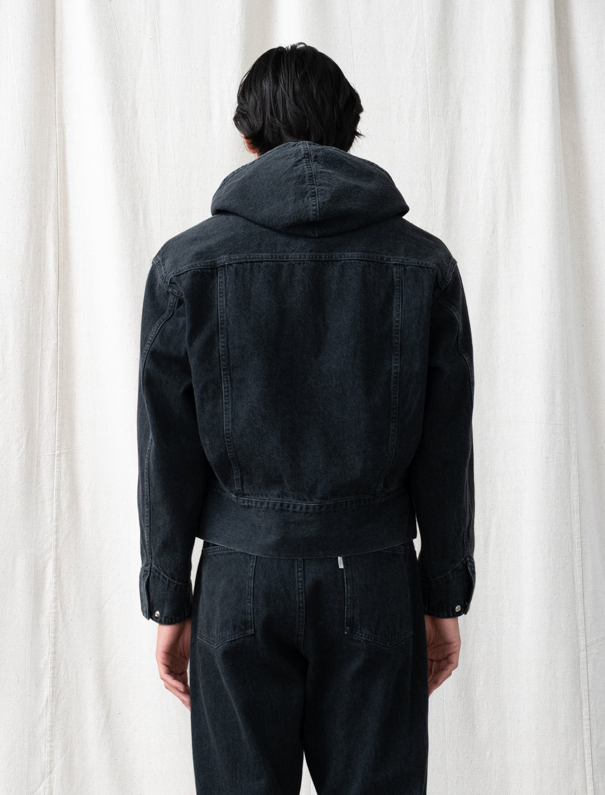 LW-C Hooded Denim Blouson (Faded Black Hand Fade)