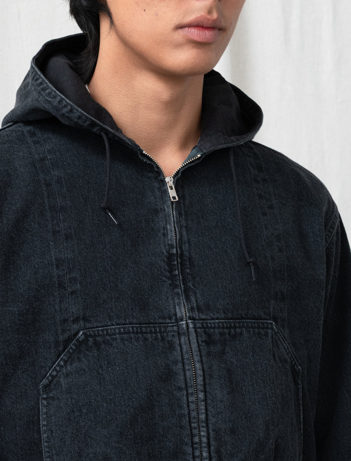 LW-C Hooded Denim Blouson (Faded Black Hand Fade)