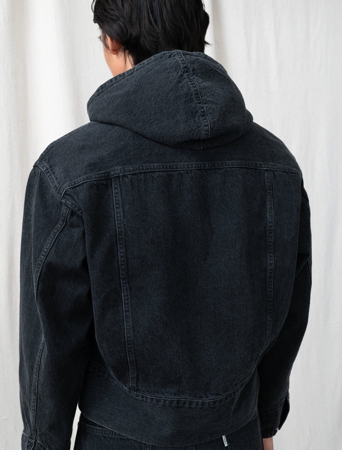 LW-C Hooded Denim Blouson (Faded Black Hand Fade)