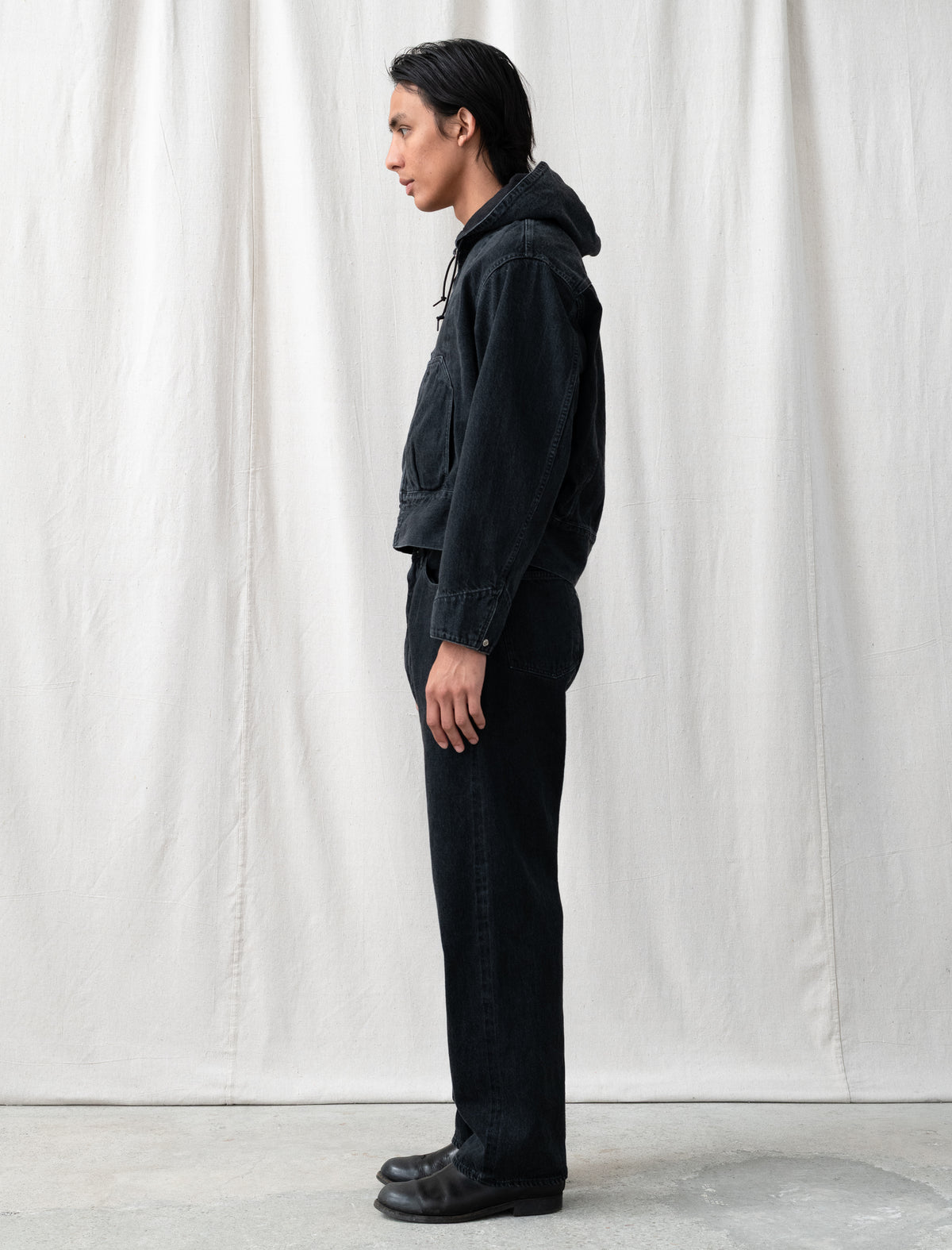LW-C Classic Wide Jeans (Faded Black Hand Fade)