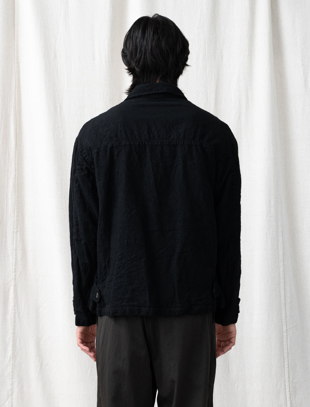 Wool Zip Blouson J018 (Black)