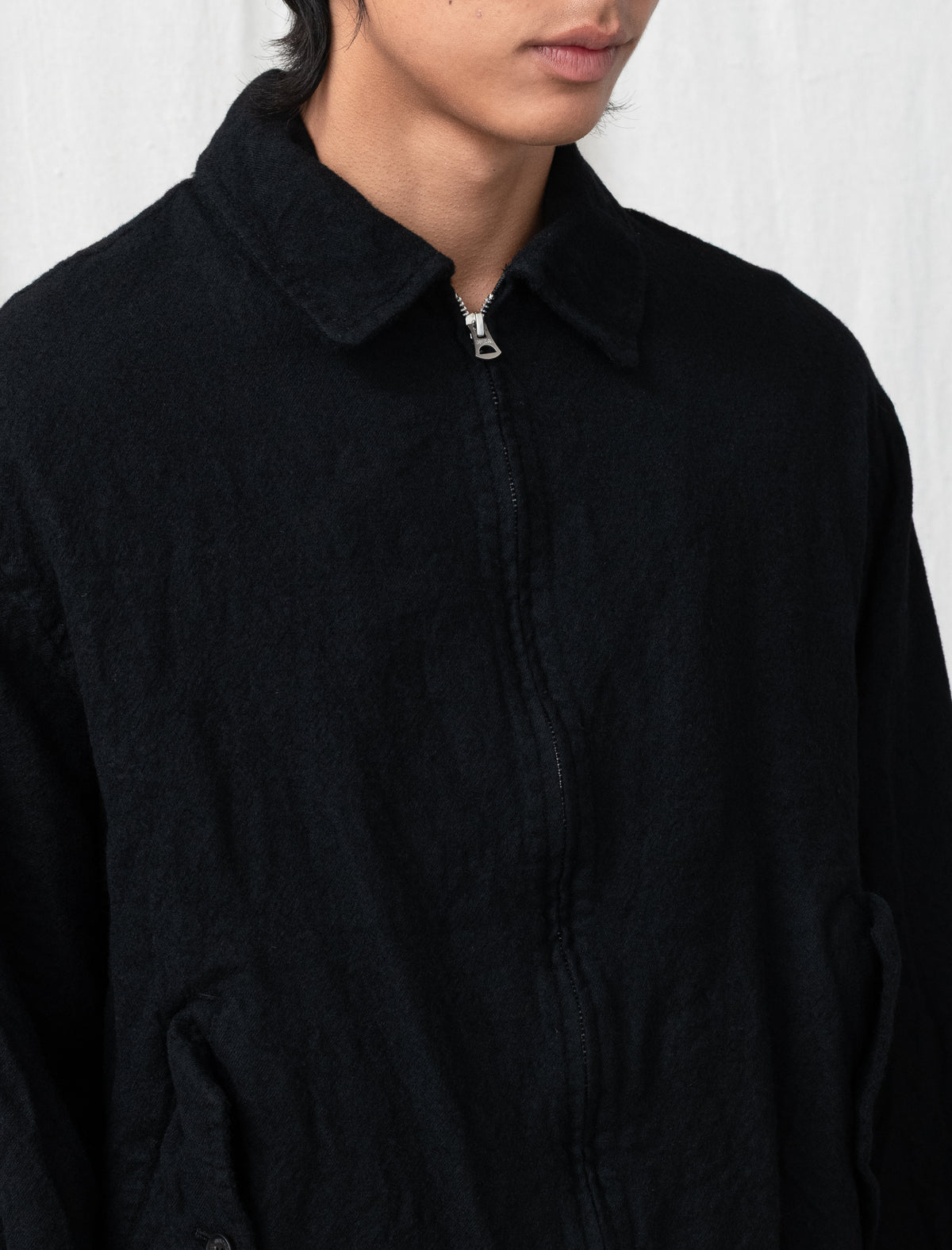 Wool Zip Blouson J018 (Black)