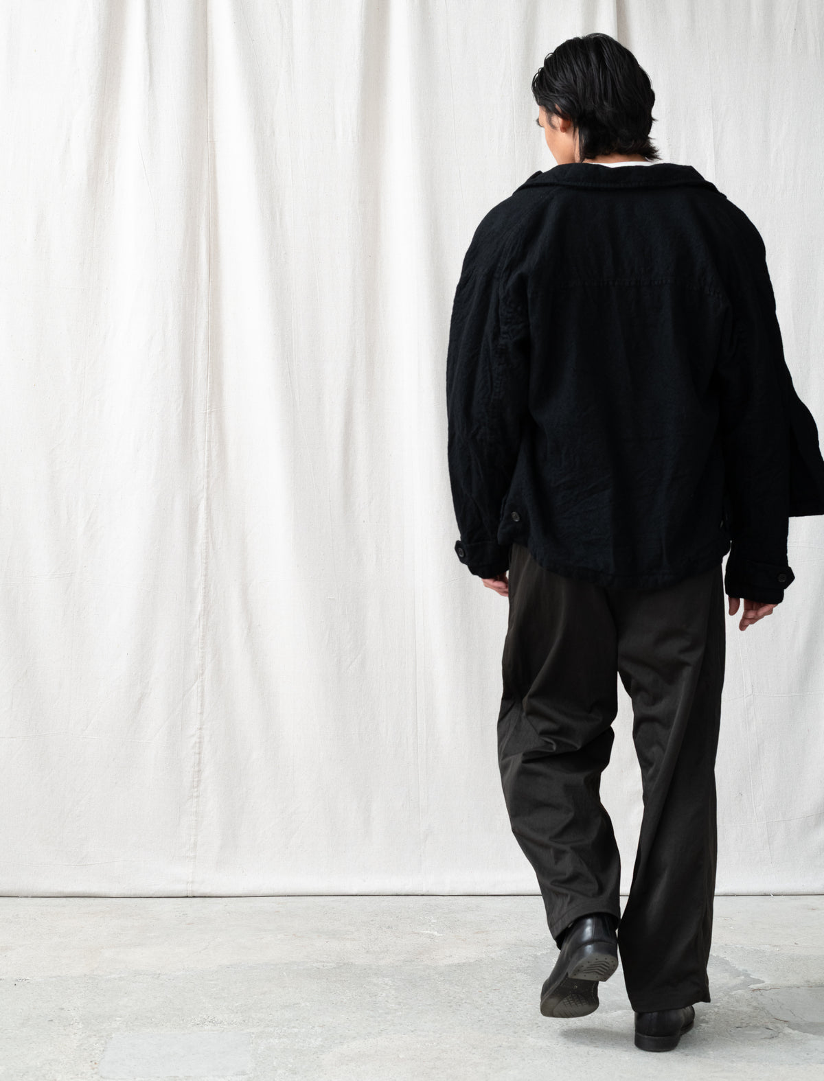 Nylon Wide Pants P023 (Dark Brown)
