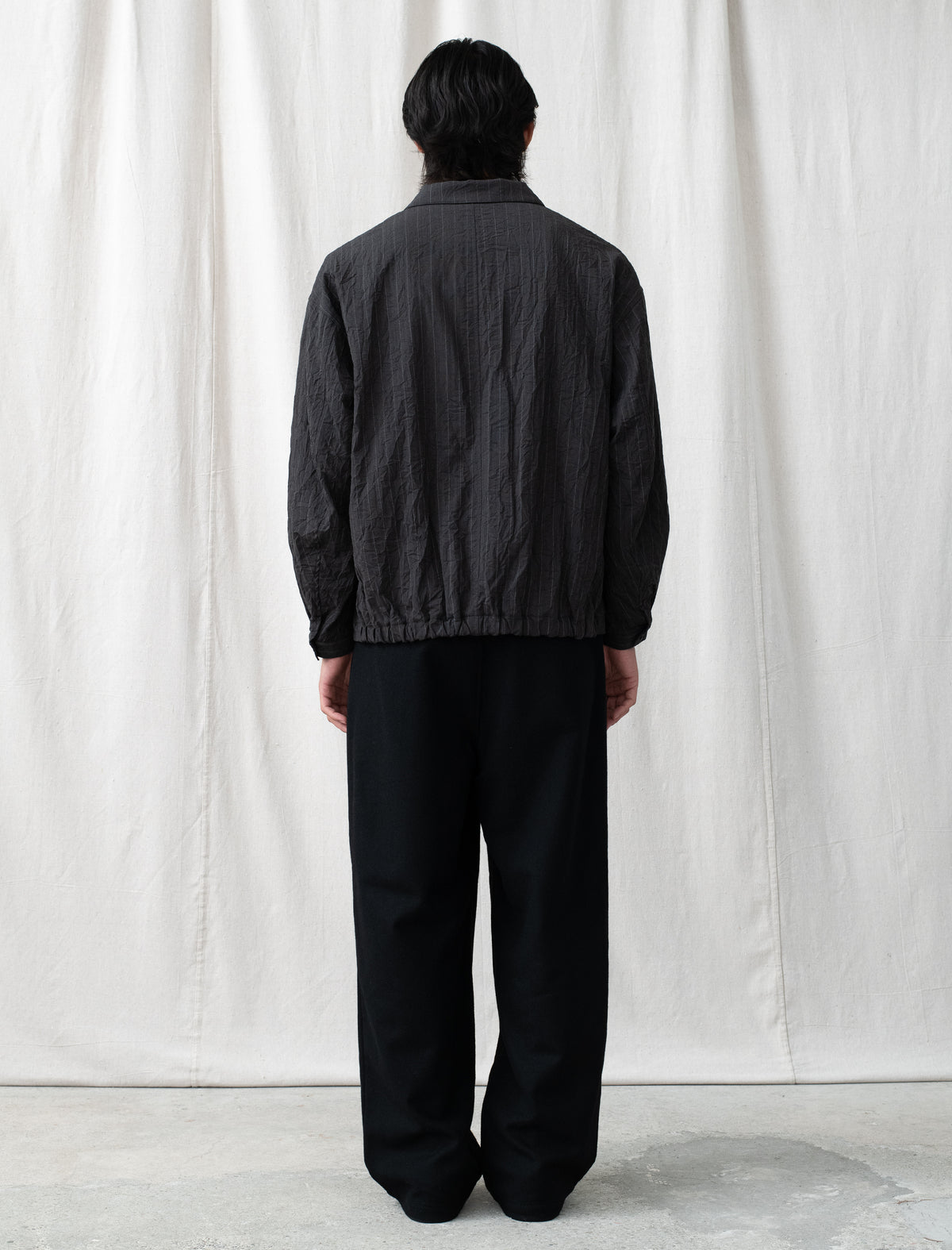 Creasy Zip Up Blouson (Charcoal)